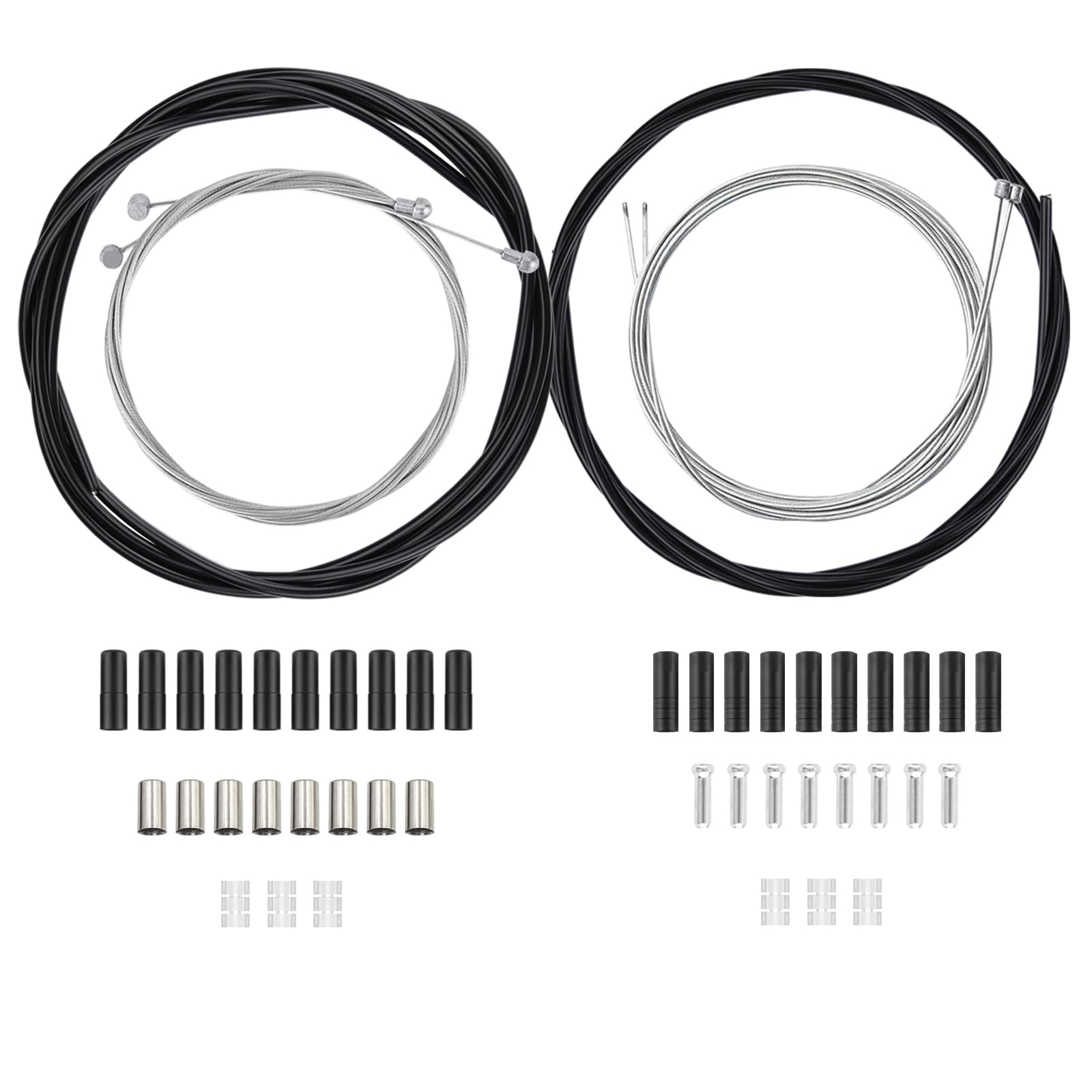 Universal Fahrrad Bremszug und Schaltzug Set, Komplettes Bowdenzug Reparatur Kit mit Bremszughülle & Schaltzughülle, Innenzügen, Endkappen & O-Ringen für MTB Rennrad E-Bike