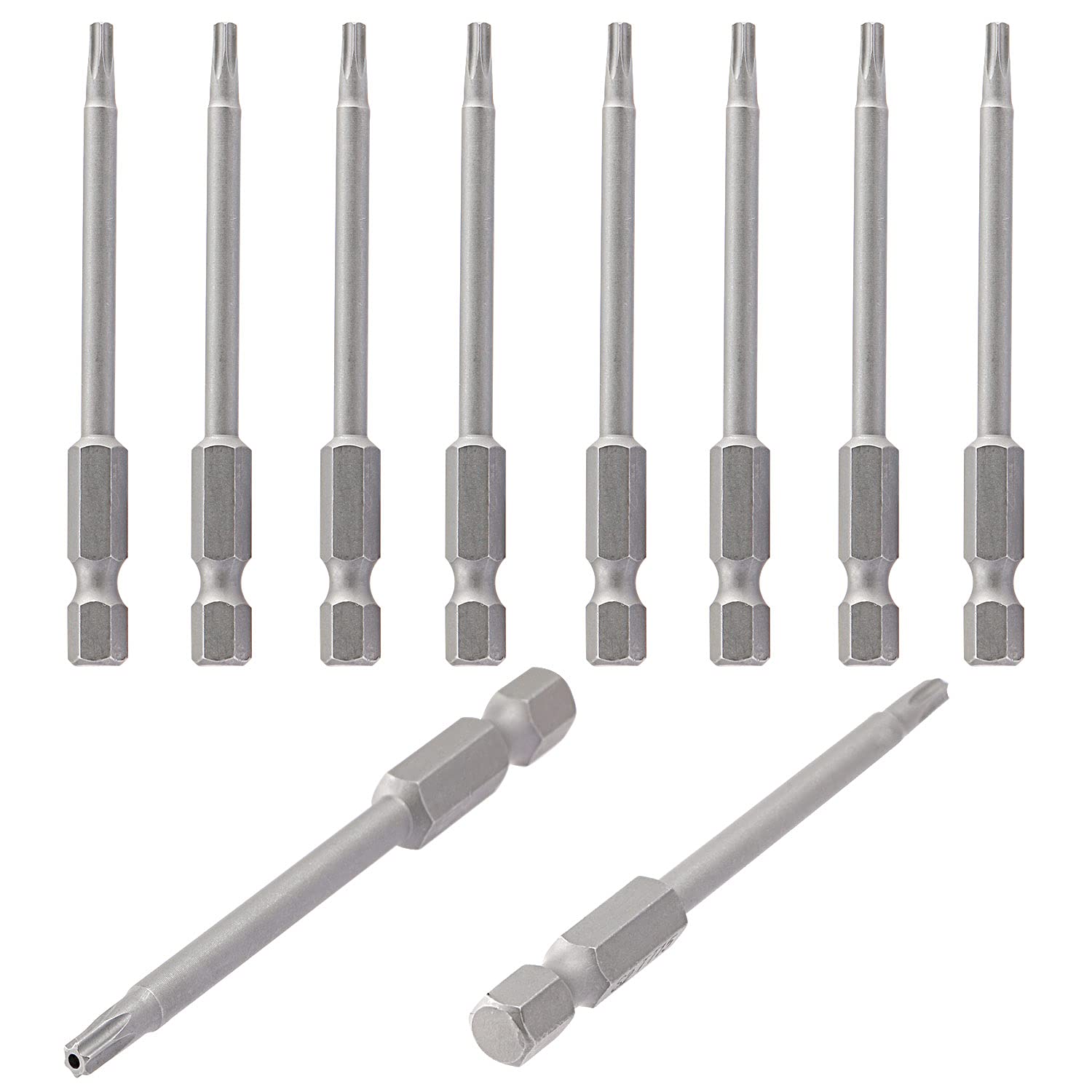 Aopin T8 With Hole, Torx Head Screwdriver Tamper Proof, 1 / 4 Inch Hex Handle, S2 Steel Magnetic, 100mm(4 Inch) Length, 10pcs - View #3