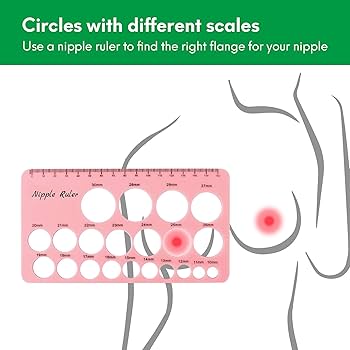 Flange Measurement Tool Sizing Nipple Rulers Set Silicone For Breast Pump Round And Rectangle Light Brown