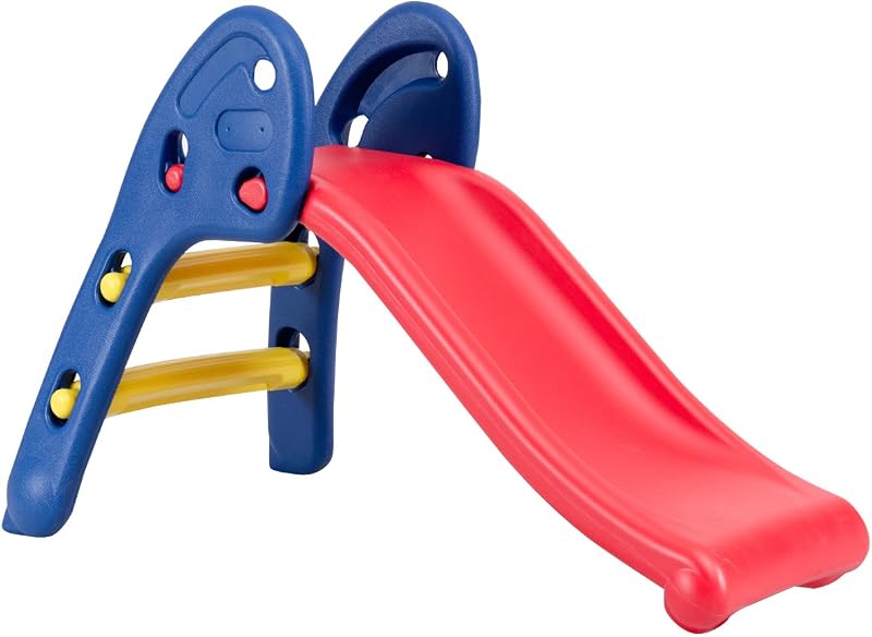 Folding Slide, Indoor First Slide Plastic Play Slide Climber Kids (Ellipse Rail)