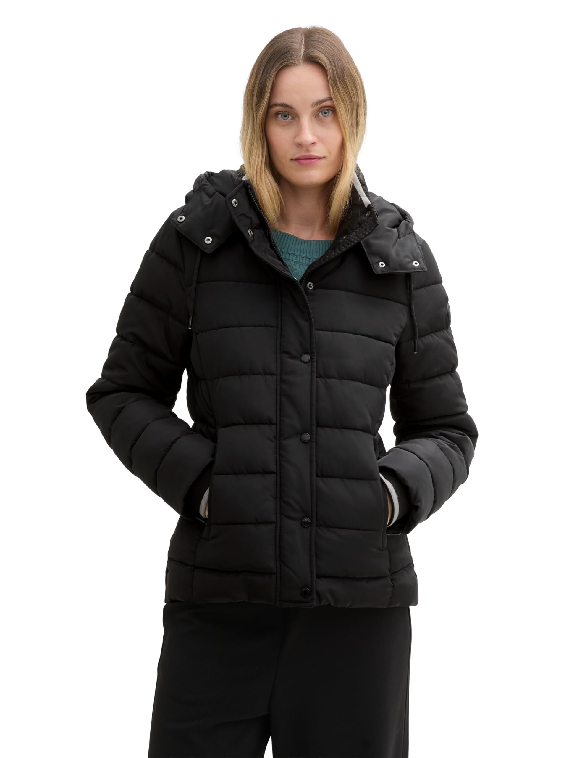 TOM TAILOR Damen 1042910 Steppjacke mit abnehmbarer Kapuze