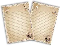 Bloco de notas A5 anotação 50 folhas vintage estilo papel carta decorado pautado (marrom escuro)