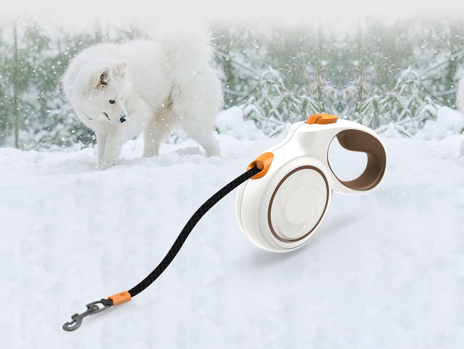 Guinzaglio Automatico Retrattile Per Cani Grandi 5M Robusto A Roulette Per E Gatti Piccoli Adatto Per La Passeggiata Del Golden Retriever(White,M【15-30KG】)