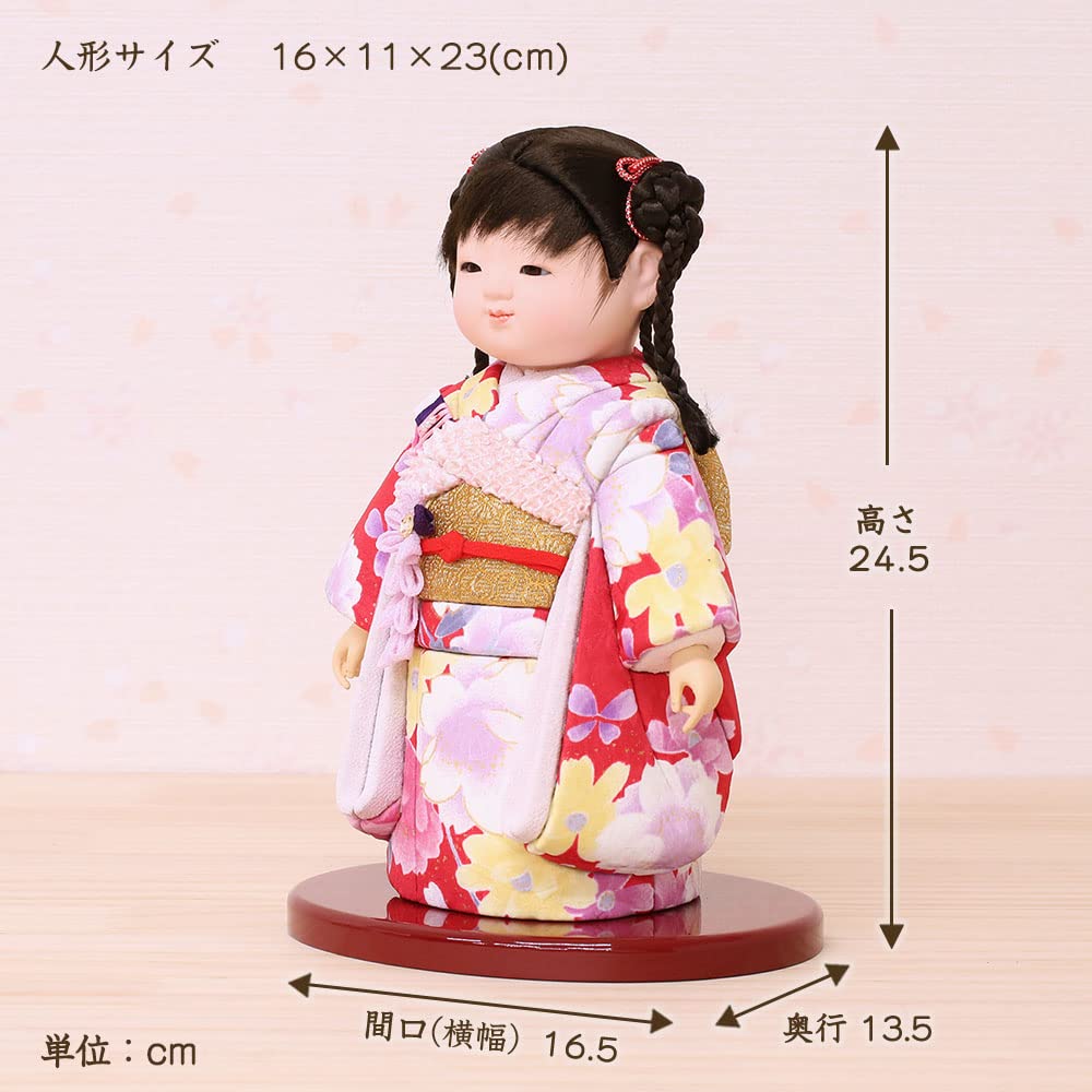 Amazon | 市松人形 齊藤公司作 江戸木目込み ミニ松 820859 口閉じ