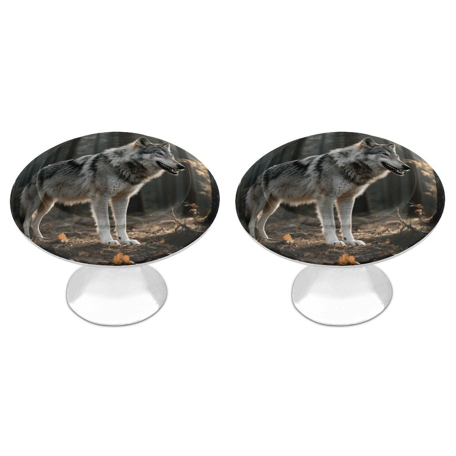Vstadank Style Wolf Drawer Knob Nice Bathroom Cabinet Knob Round Cabinet Pull Stainless Steel Cabinet Handle Circle Drawer Handle Modern Drawer Pull For Wardrobe Cupboard 2 Pcs