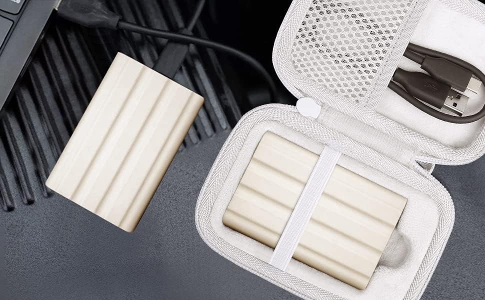 Miniatura 9 de co2CREA Reemplazo de funda rígida para Samsung T7 Shield unidad portátil de estado sólido (funda beige)