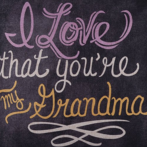 Linkwell 18Inches Square Black I Love That You Are My Grandma Linen Throw Pillow Case Cushion Cover #TOP1