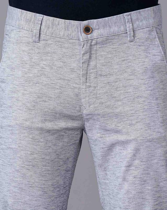 Image of British Club 100% Cotton Slim Fit Flat-Front Trousers for Men | Tailored Design for a Clean Look | Versatile for Office & Casual Wear | Lightweight Breathable Fabric | Black