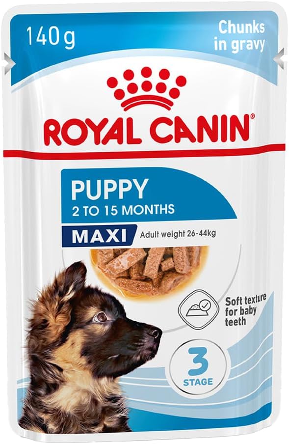 Canine Health Nutrition Maxi Puppy 2-15 Months Stage 3 (Wet Food - Pouches), 10 * 140 G Pouch