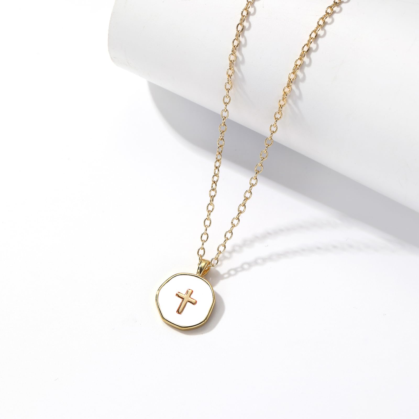 Croix d'or colorée cadeau de Saint-Valentin pour elle - 6