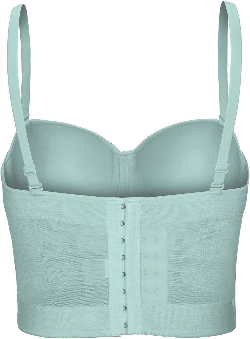 Women's Handmade Rhinestone Diamond Push up Bustier Crop Top Punk Corset Bra Vest - Image 3