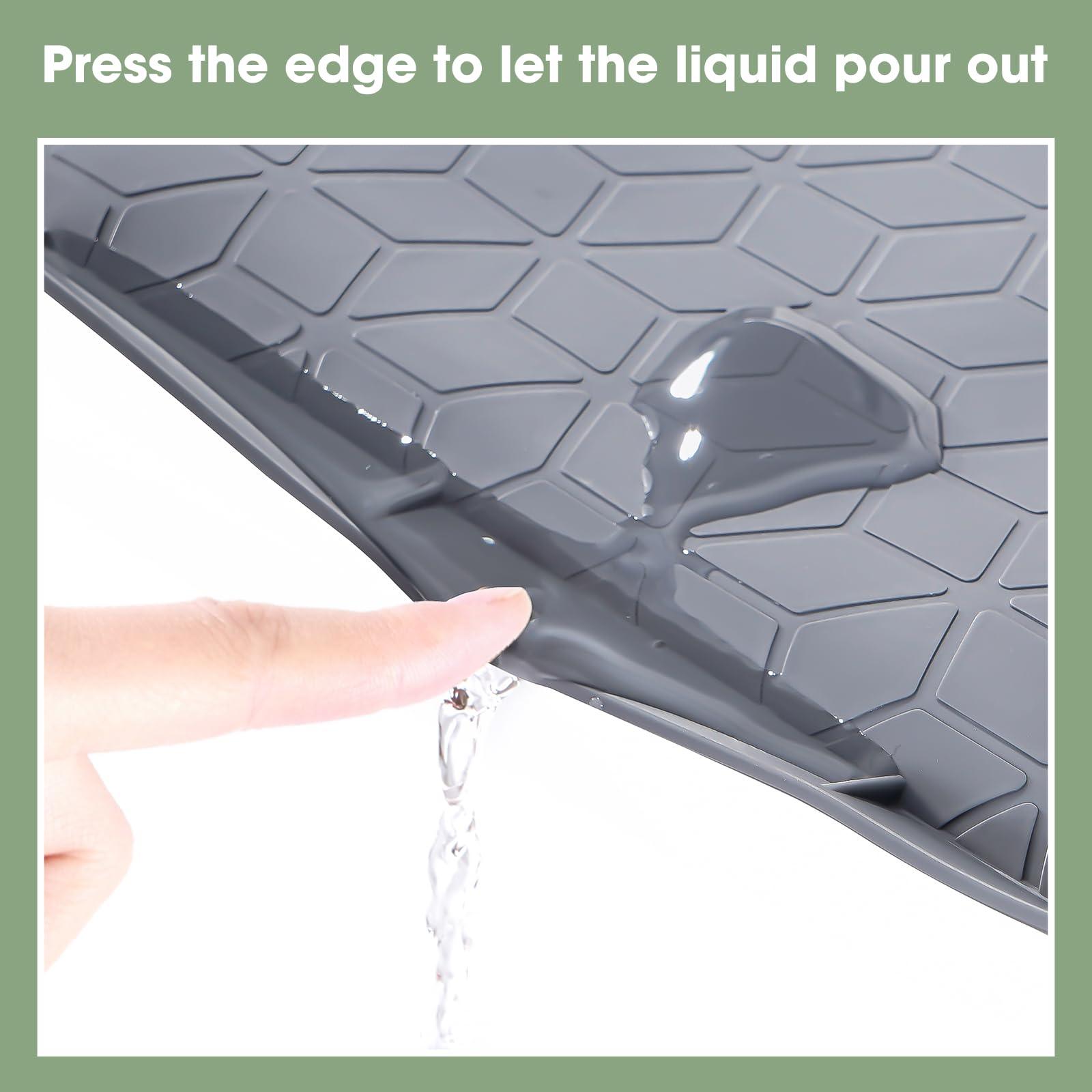 Onder De Wastafel Mat Puricon Waterdichte Mat Voor Onder De Gootsteen - Anti -slip Kastbescherming 86,4x55,9 Cm (grijs) Met Opvangrand Anti-slip Spoelbak Mat