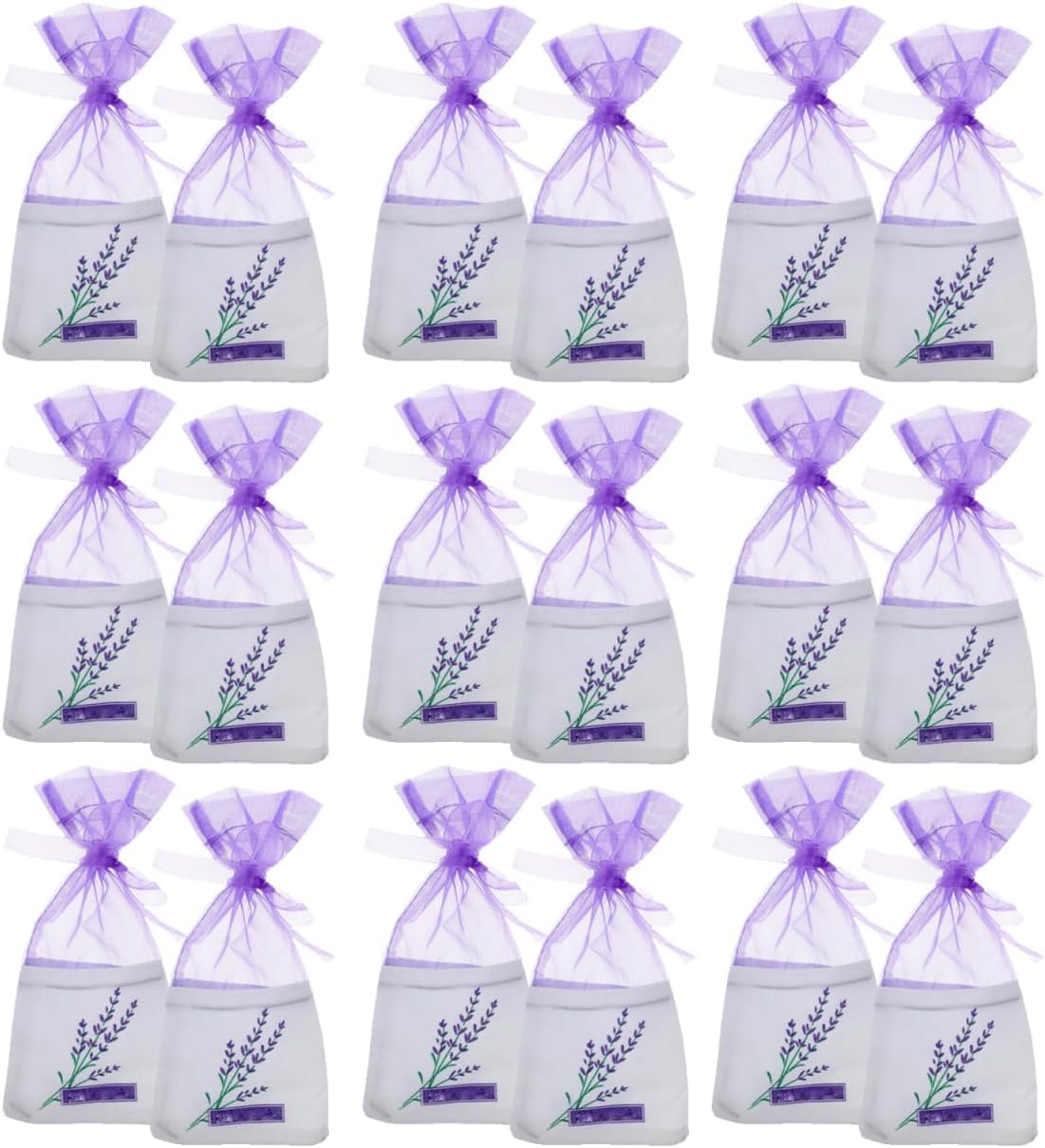 Lavender Sachet Bags 25 Pack - Organza Gauze Bags for Lavender Buds (Light Purple)