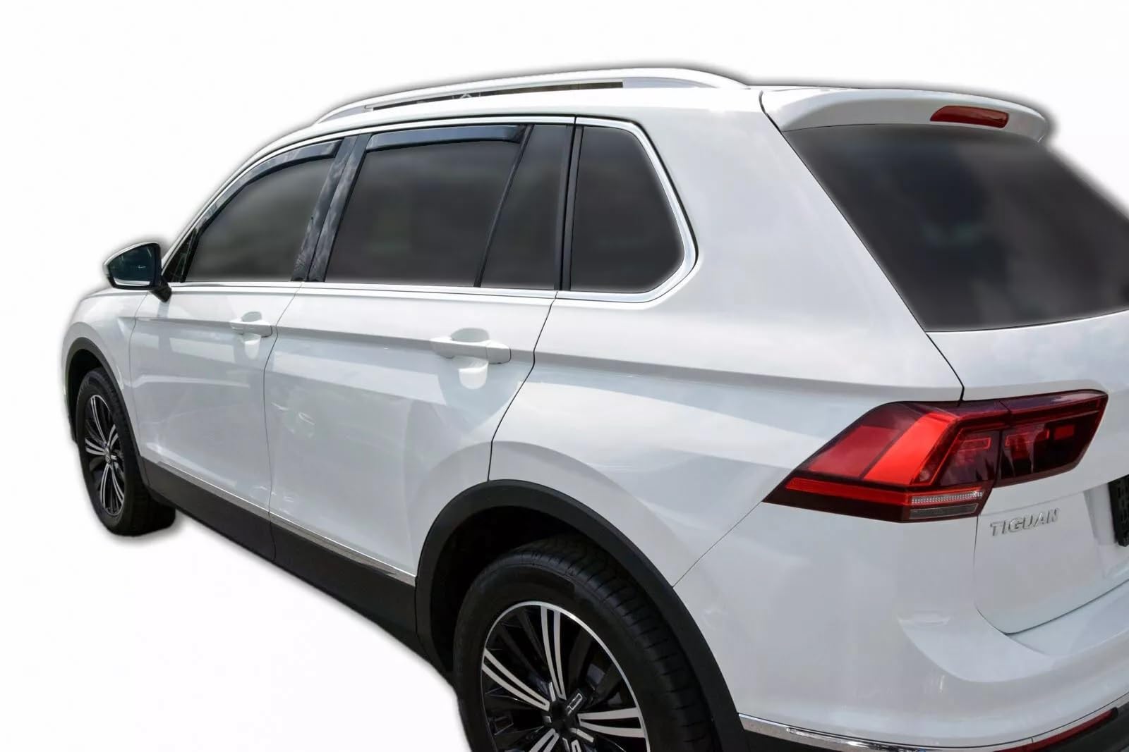 Kit 4 Deflettori Aria Nero Fumé Trasparento Antivento per Finestrini Laterali Anteriori e Posteriori Compatibile con VW Tiguan 2016-2024