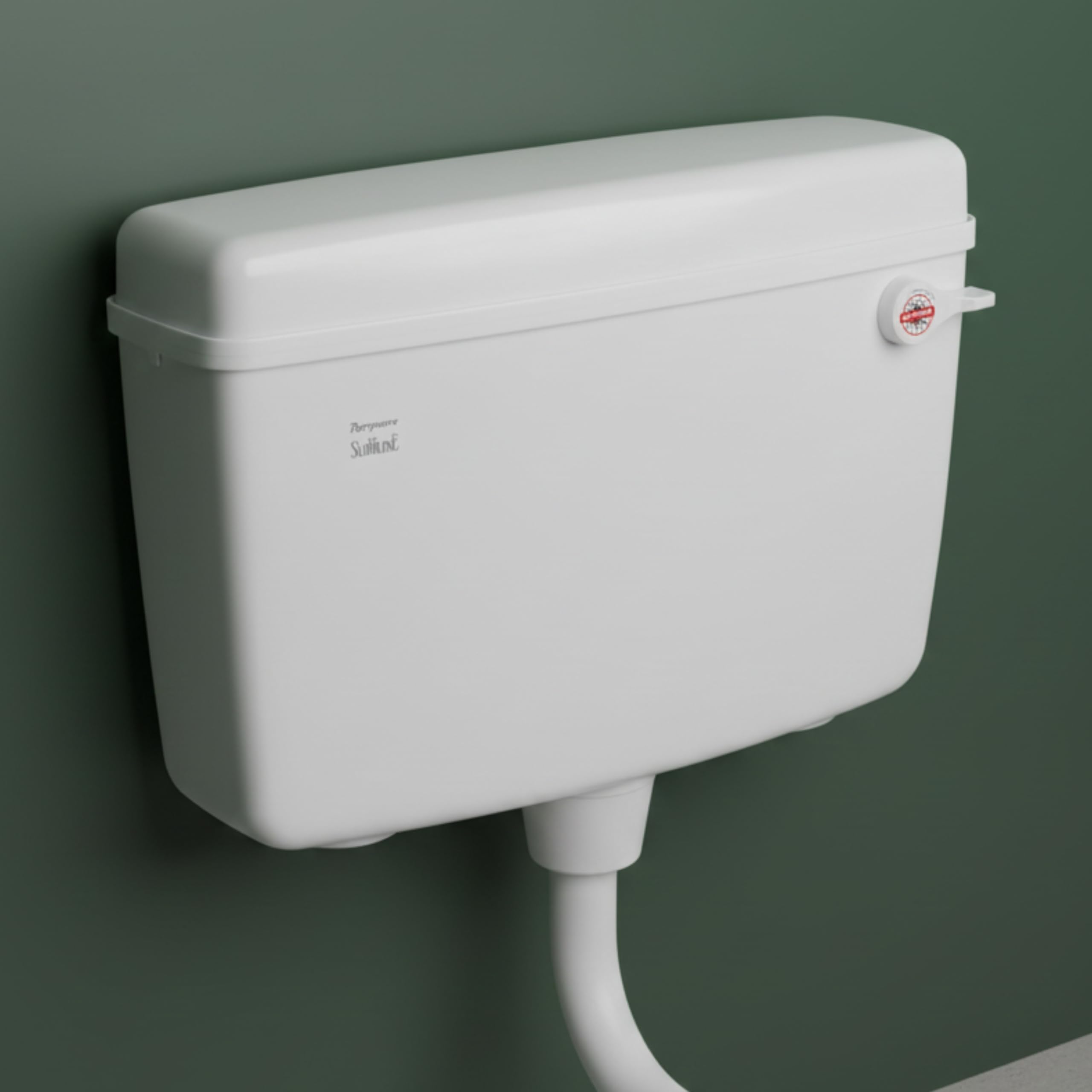Slimline Single Flush Polymer Cistern for Toilet | Polypropylene White Flush Tank | With complete flushing set | E80901C