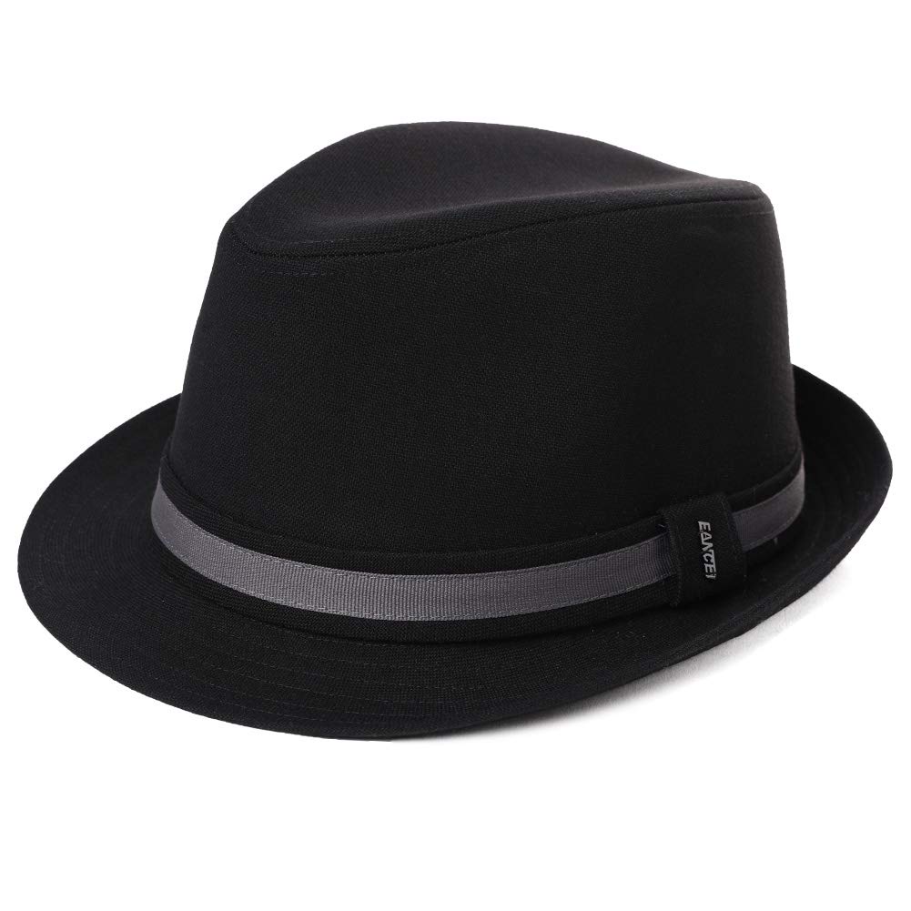 Comhats Gorros Trilby Fedora para hombre, gorra de jazz, sombrero de fiesta para todas las estaciones, protección UV, 58-62 cm (M-XL)