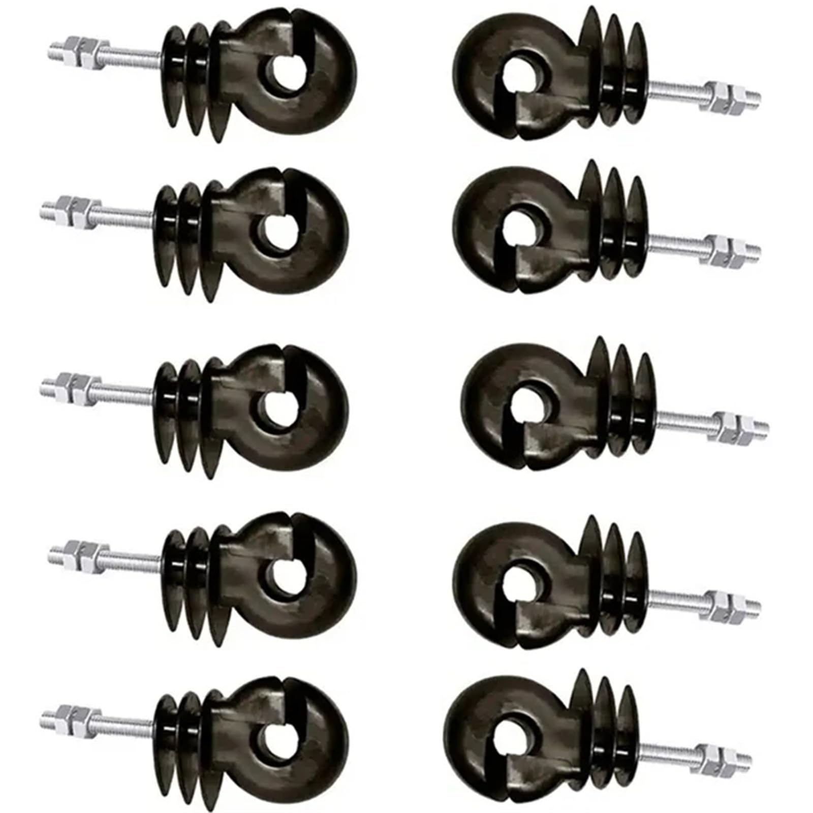 100 aisladores de postes madera galvanizados y atornillados con rosca negra for cercas eléctricas ovejas, perros, caballos ganado para Valla eléctrica