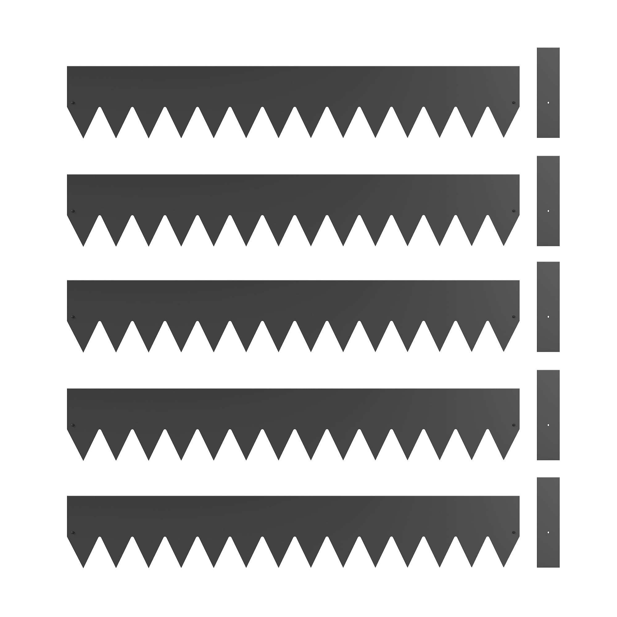 Outsunny 5Pcs Garden Fence, No Dig Metal Outdoor Picket Fence Panels, Black