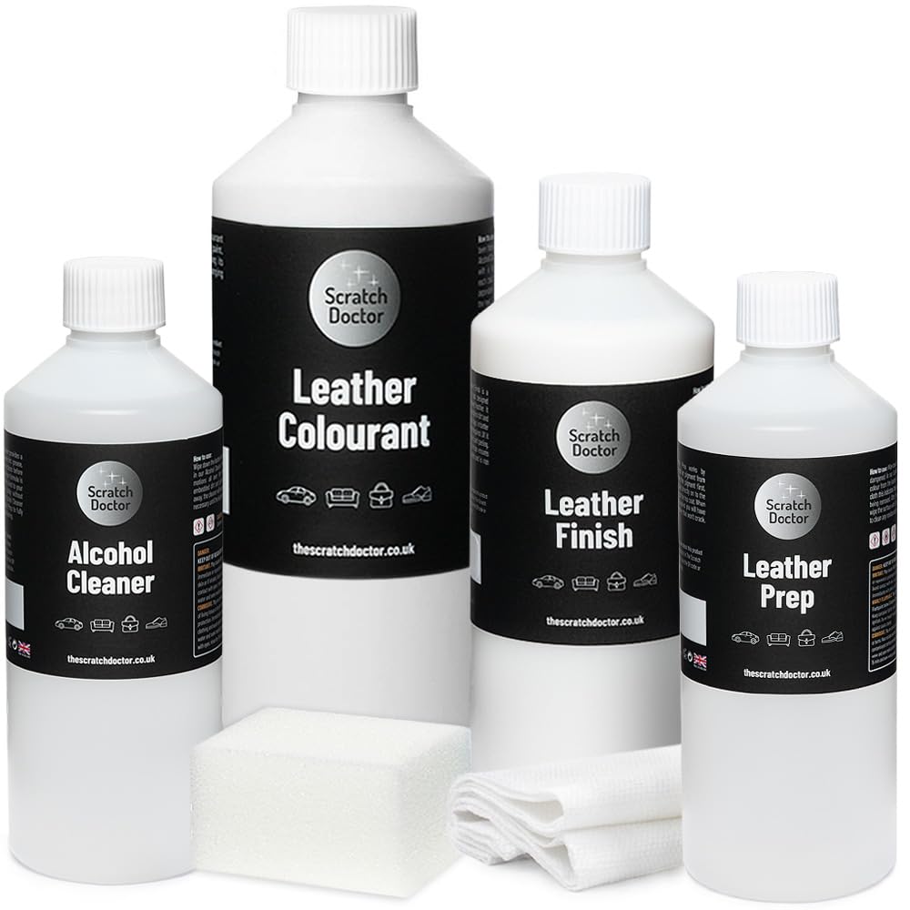 The Scratch Doctor Leather Recolouring Kit for Furniture & Car Seats | Clean, Dye & Protect | Includes Cleaner, Primer, Dye & Sealant (Dark Grey, 1000ml) — view 26