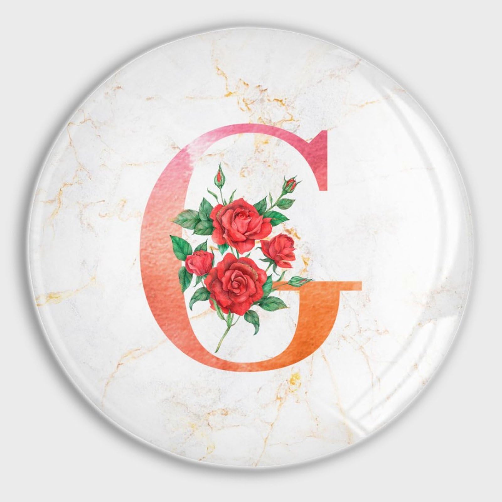 Imanes de nevera con monograma inicial G, pizarra blanca magnética para nevera, alfabeto, rojo, floral, vidrio, pequeños imanes monograma, imanes de nevera, decoración para manualidades,