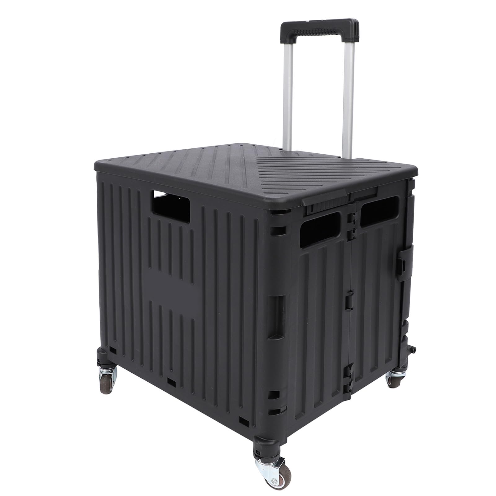 SUNGOOYUE Carrello Multiuso Pieghevole con Maniglia Telescopica, Cassa in PP con Ruote per Salire le Scale, Carrello Pieghevole 15,75 X 14,17 X 39,37 Pollici per l'ufficio degli Insegnanti della