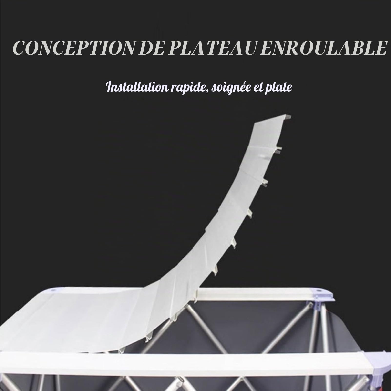 Table portative de Podium de salon, Bureau Pliable d'événement de Réception de Promotion, Discours d'exposition Comptoir Stand ,Support de bannière publicitaire de Table de dégustation de supermarch