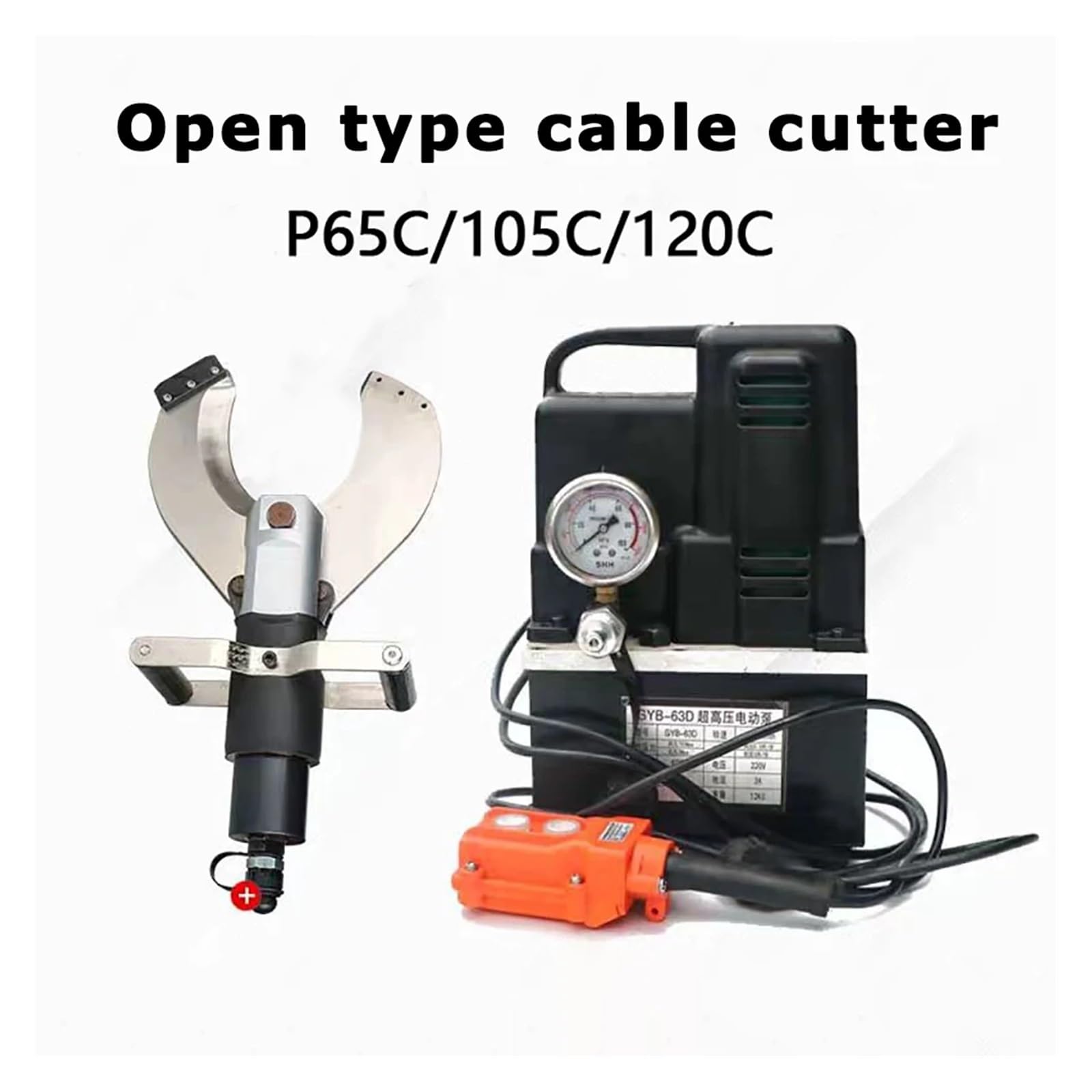 - P-65C Głowica do cięcia kabli hydraulicznych Przecinak, przecinak drutu 65 mm Kabel pancerny Cu/Alu 60 kn Hydrauliczne szczypce do cięcia i zaciskania
