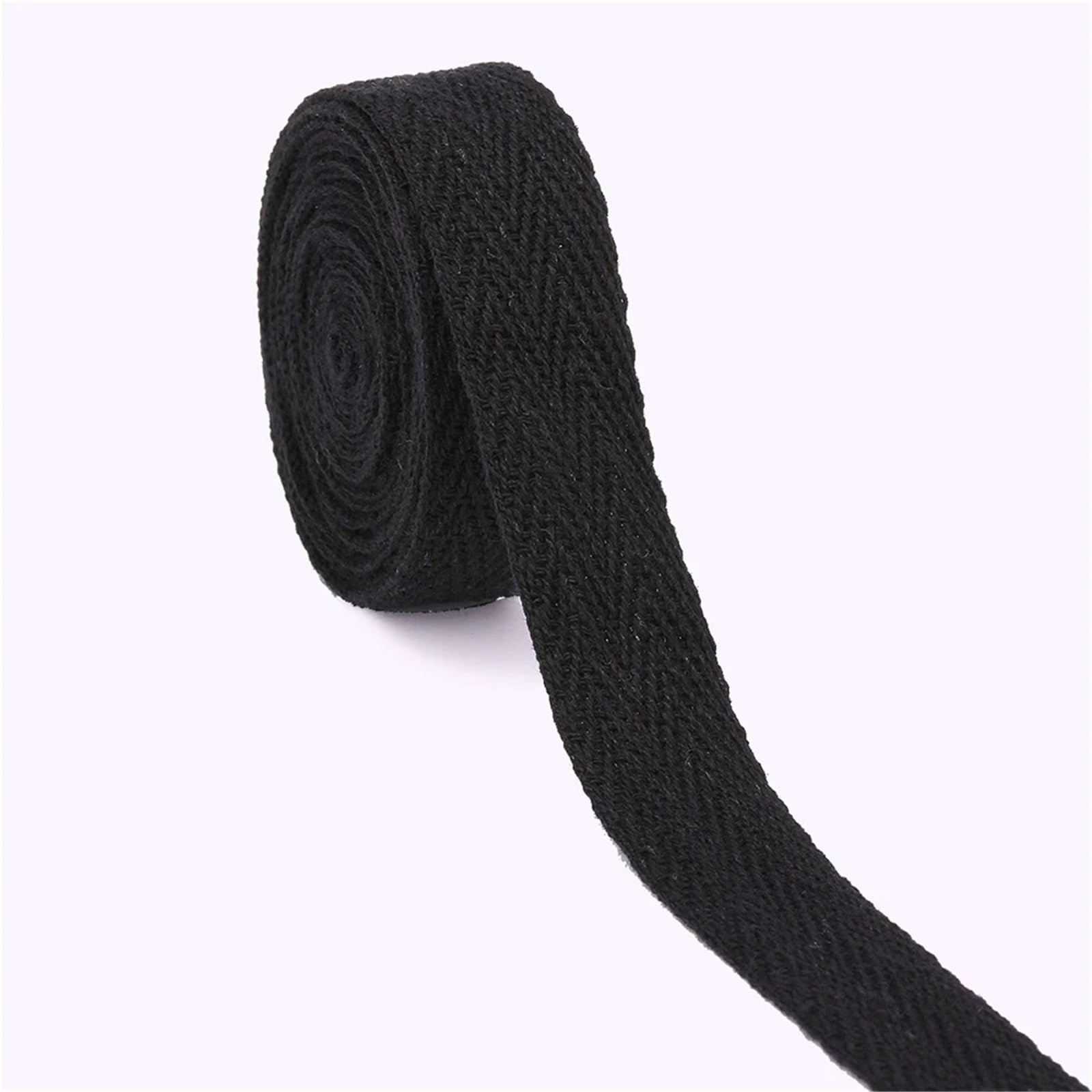 Correa de cinta de algodón Cinta negra los 50M 10-50m m de las correas la tela cruzada espiga del algodón for costura ropa bolso(40mm)