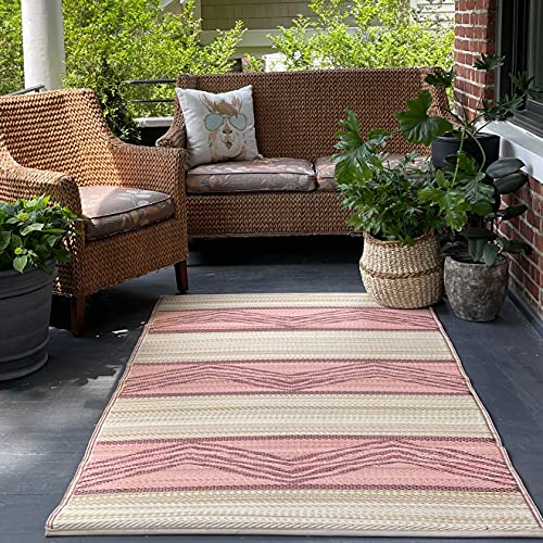 FAB HAB Outdoor-Teppich - wetterfest, farbecht, wendbar - recycelter Premium-Kunststoff - Tribal...