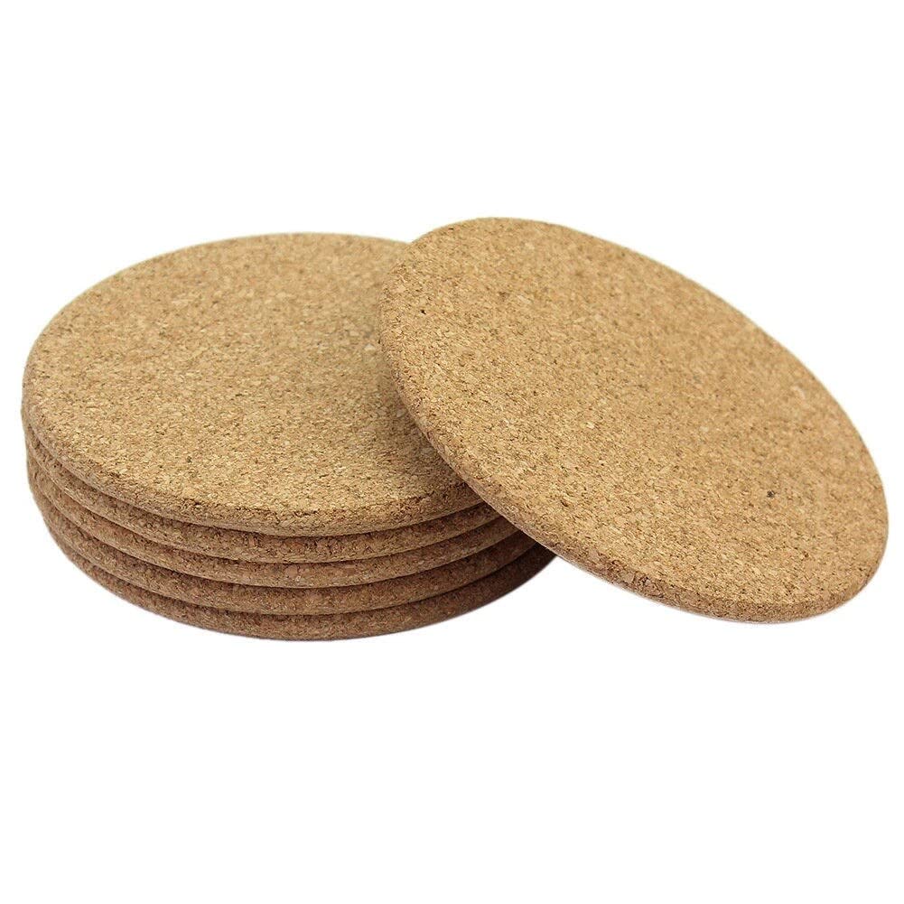 6 Pack Cork Heat Pad, Kitchen Trivet Pot Pan Coaster, Dinning Table Trivets for Hot Dishes, Bowls, Kettles, Utensils, Kitchen Counter Top Pot Holder, Worktop Saver