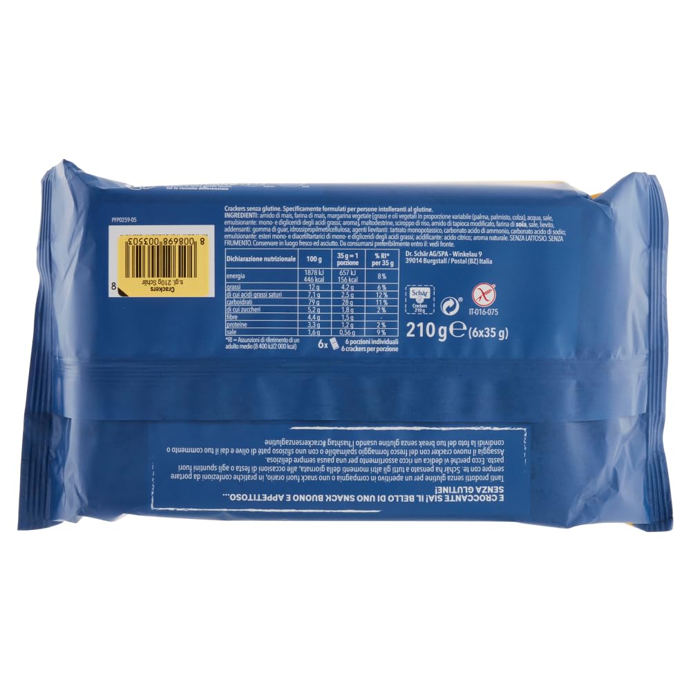 Schär Crackers senza Glutine, Galletas sin gluten, especialmente desarrolladas para personas con intolerancia al gluten, 12 x 210 g + Polpa italiana Gourmet 400 g