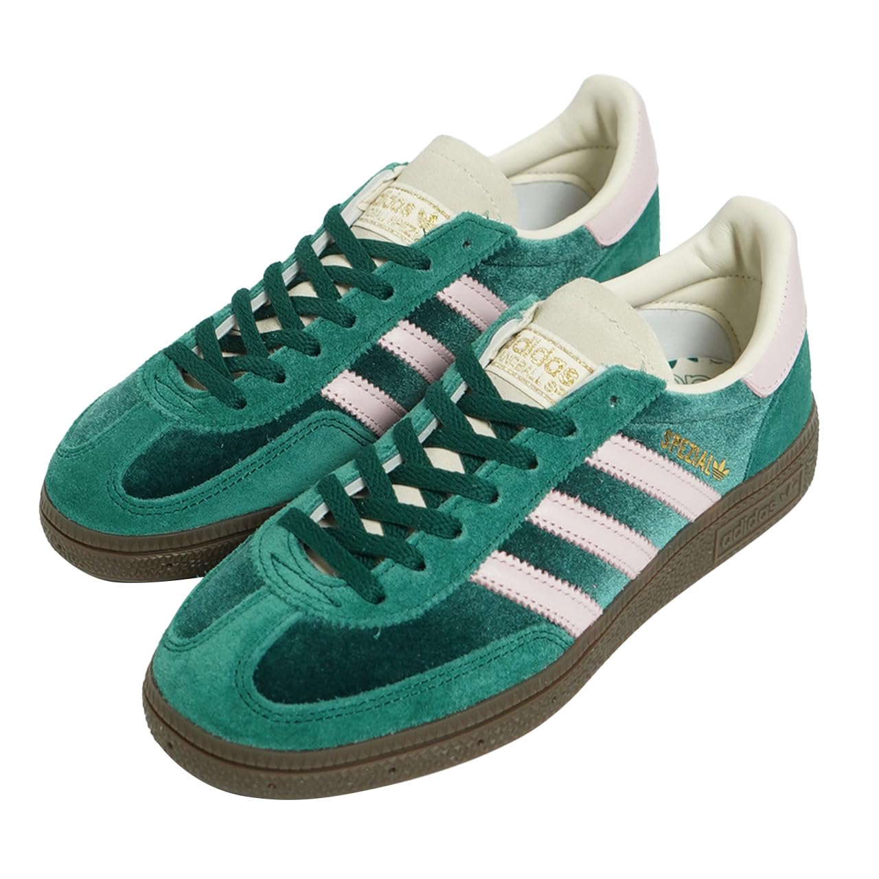 adidas Handball Spezial WMNS Shoes, Collegiate Green/Clear Pink/Cream White, Size 8
