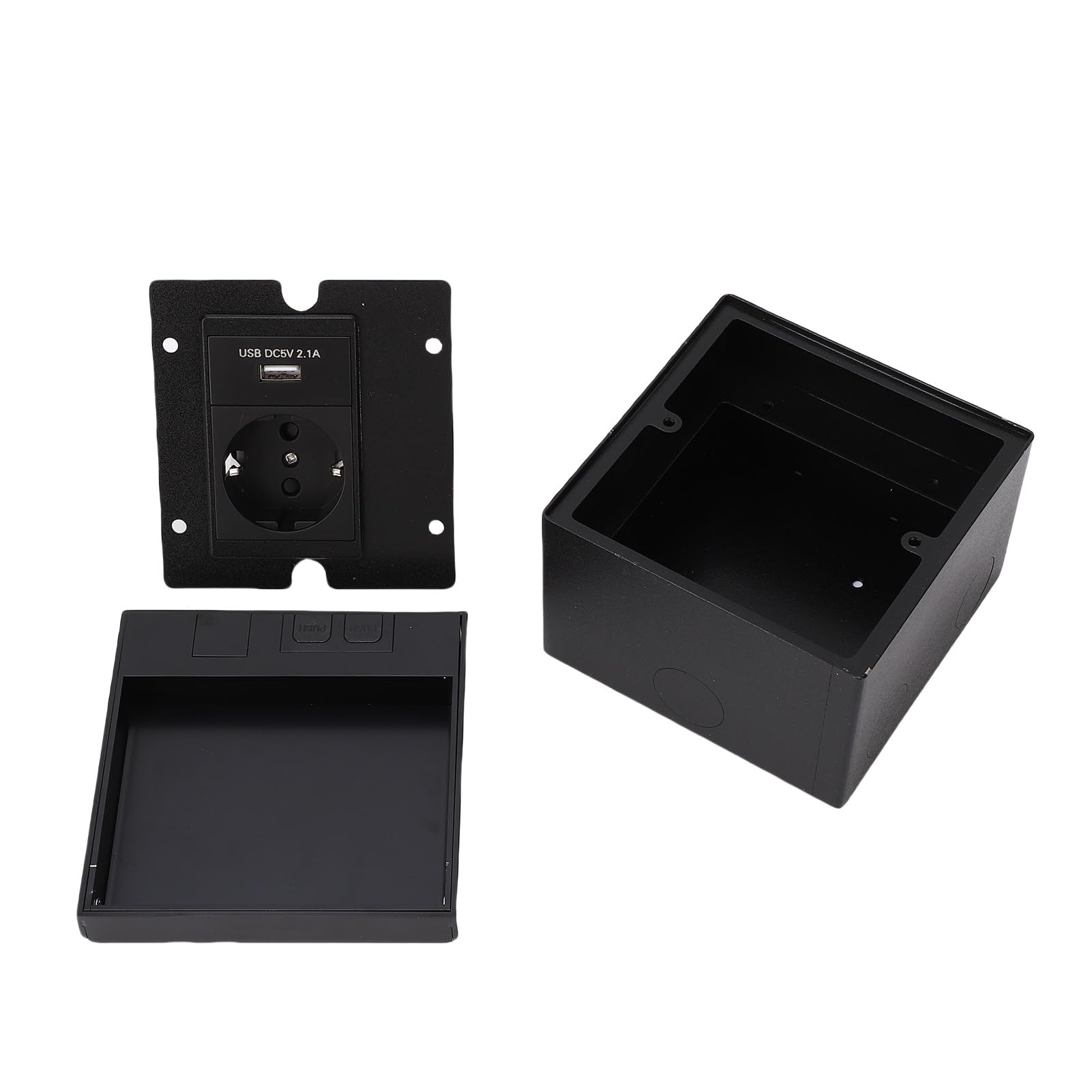 Generic Kit Scatola di Derivazione da Incasso a Pavimento Impermeabile in Acciaio Inossidabile con Presa di Alimentazione USB per Ufficio, Scuola, Centri Commerciali in