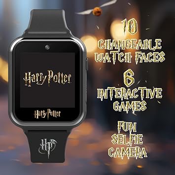 Harry Potter Kids Smart Watch Interactive Touchscreen Watch with 10 Changeable Faces, Camera, Games, Alarm, Stopwatch, Step Counter & Calculator Fits Wrists from 5.5 to 8