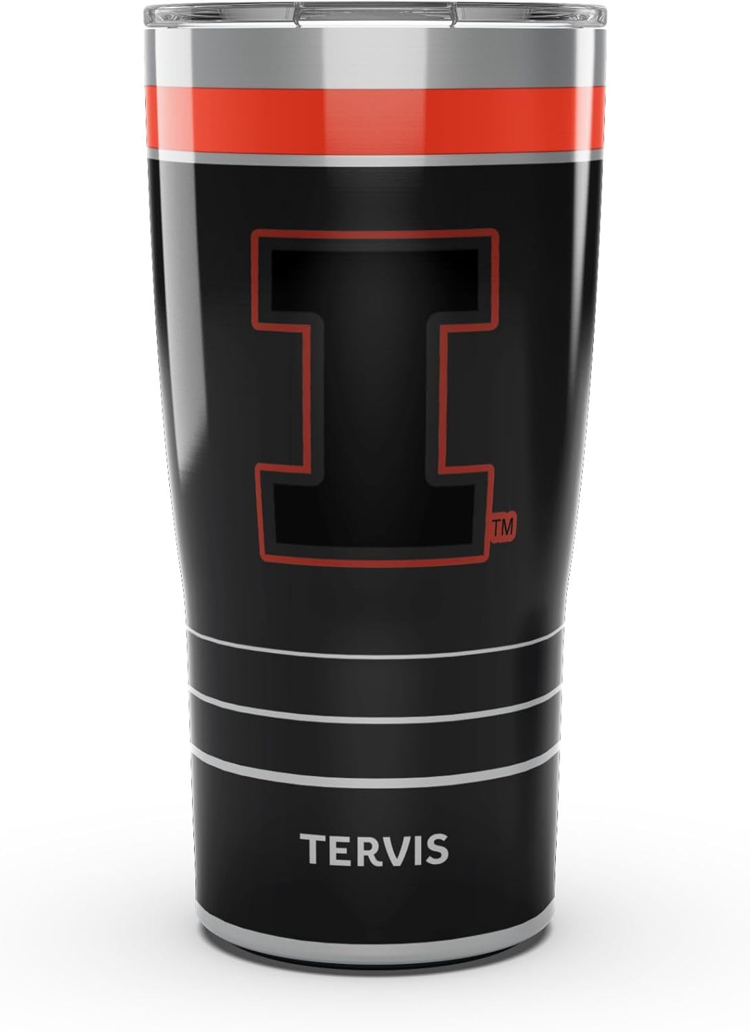 Tervis Traveler Illinois Fighting Illini - Night Game Triple Insulated Tumbler Travel Cup Keeps Drinks Cold & Hot, 20oz, Stainless Steel