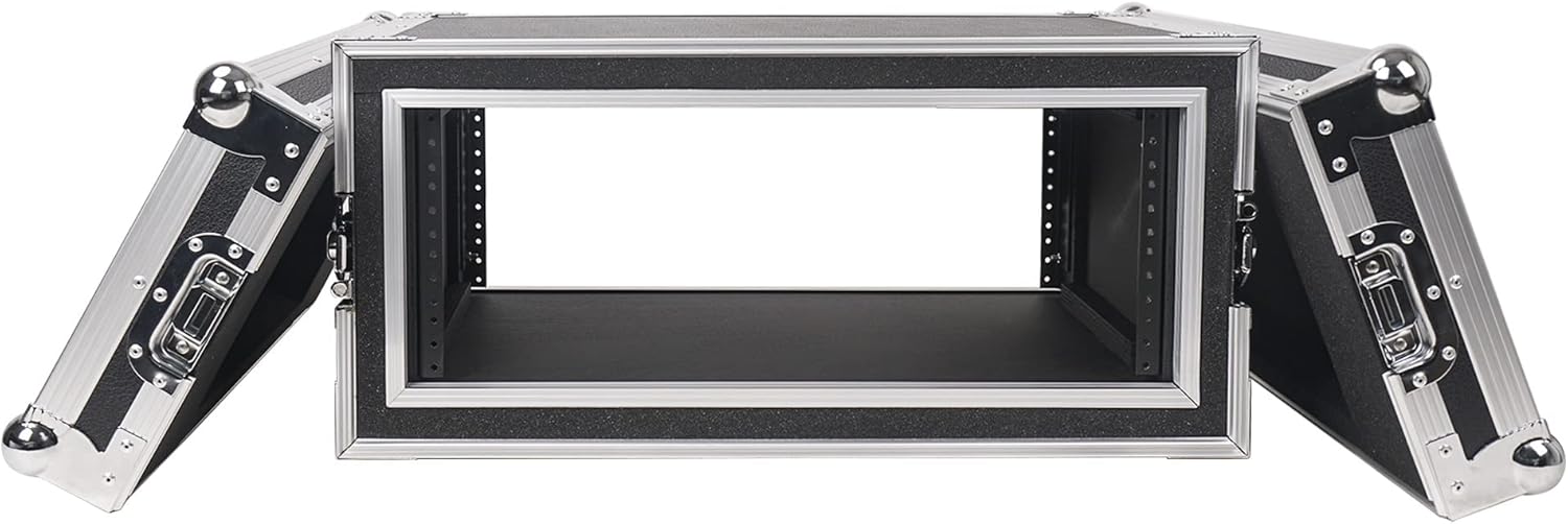 Sound Town Shock Mount 4U ATA Plywood Rack Case with 15" Rackable Depth, 4-Space Size, Pro Tour Grade (STRC-SP4US)