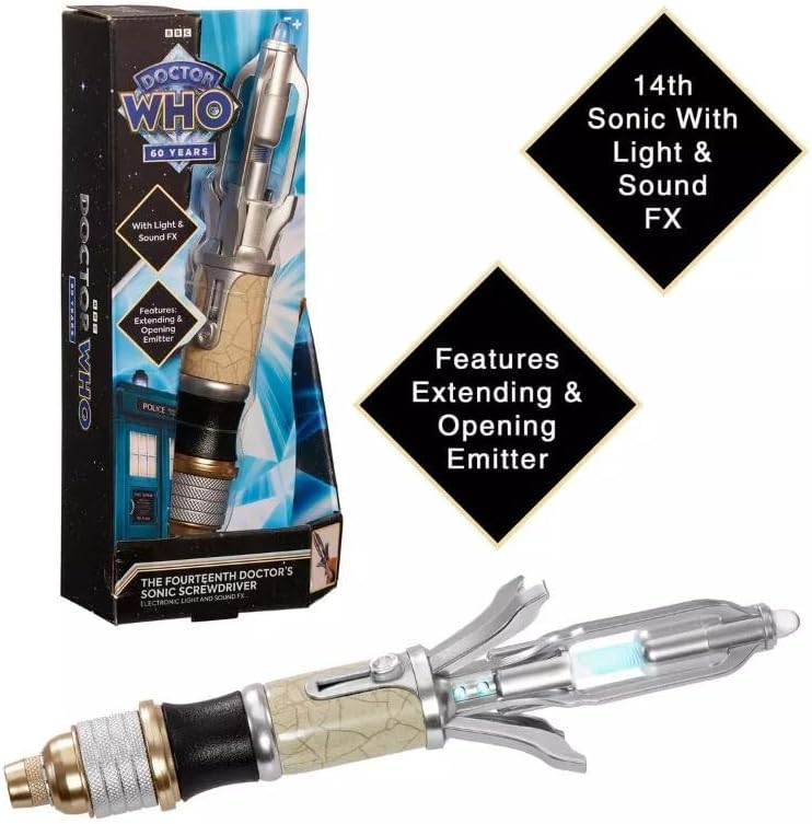 14th Sonic Screwdriver Doctors Whos with LED Light Sound Magic Wand Stick Funny 6.7 Inch Figure - Toy Collection - Gifts for Friend