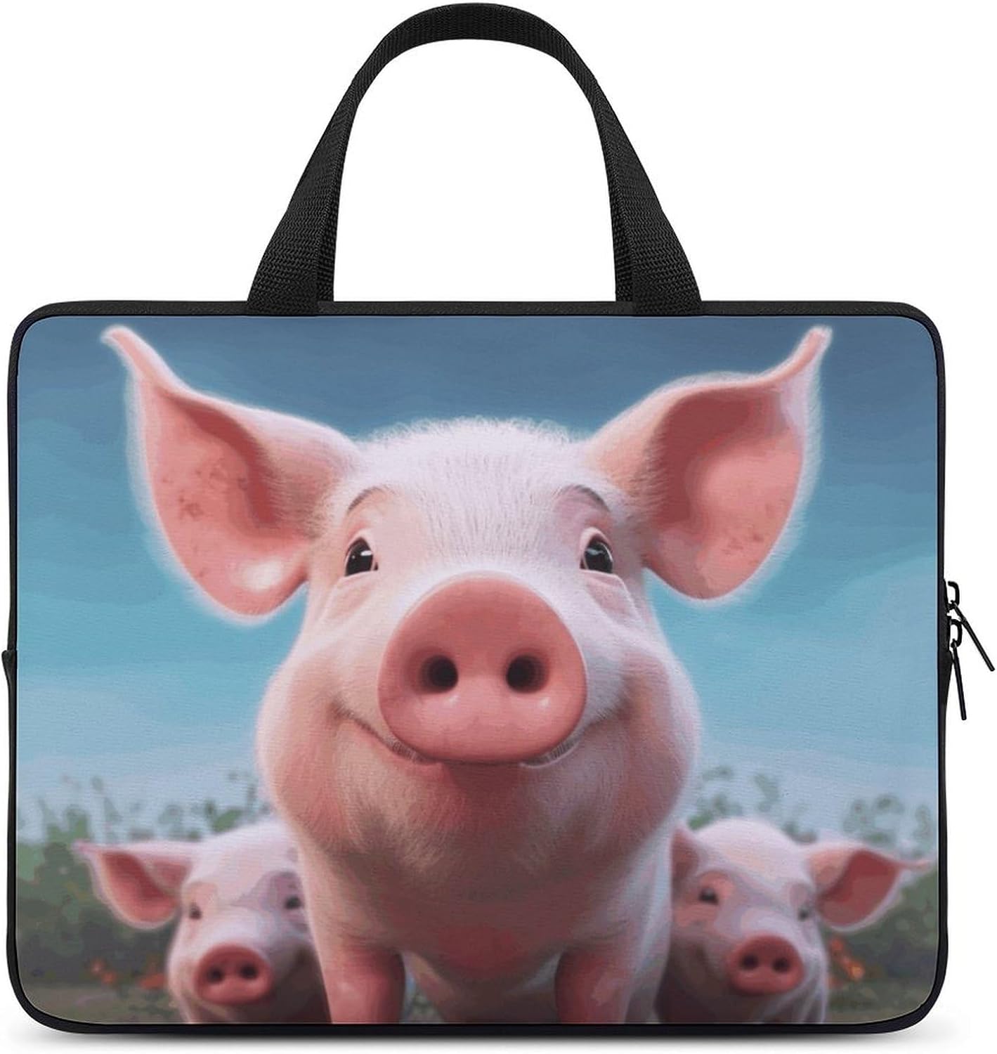 Laptop Case Sleeve Shockproof Computer Carrying Bag Funny Cute Pig Laptop Bag Tote Lightweight Notebook Case Cover Traveling Briefcase Handle Bags for Travel Business 10inch