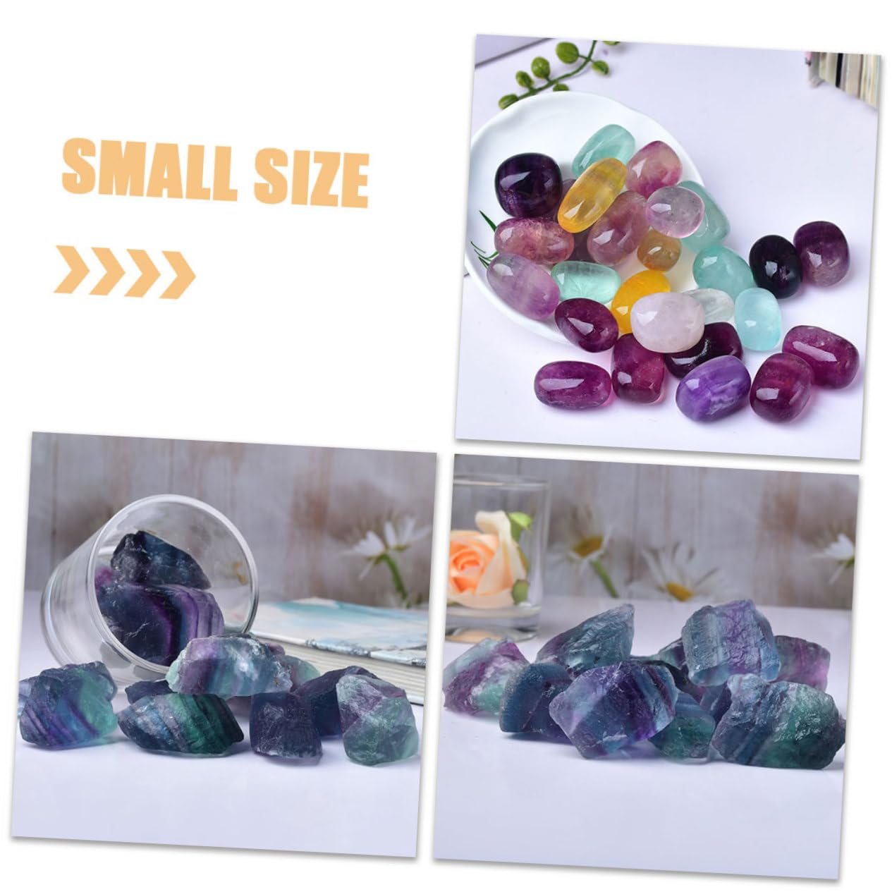 ULTECHNOVO Handgefertigter Aromatherapie Diffusor aus Natürlichem Fluoritstein Mehrfarbiges Dekorationsornament für Angenehmes Scented Stone Block