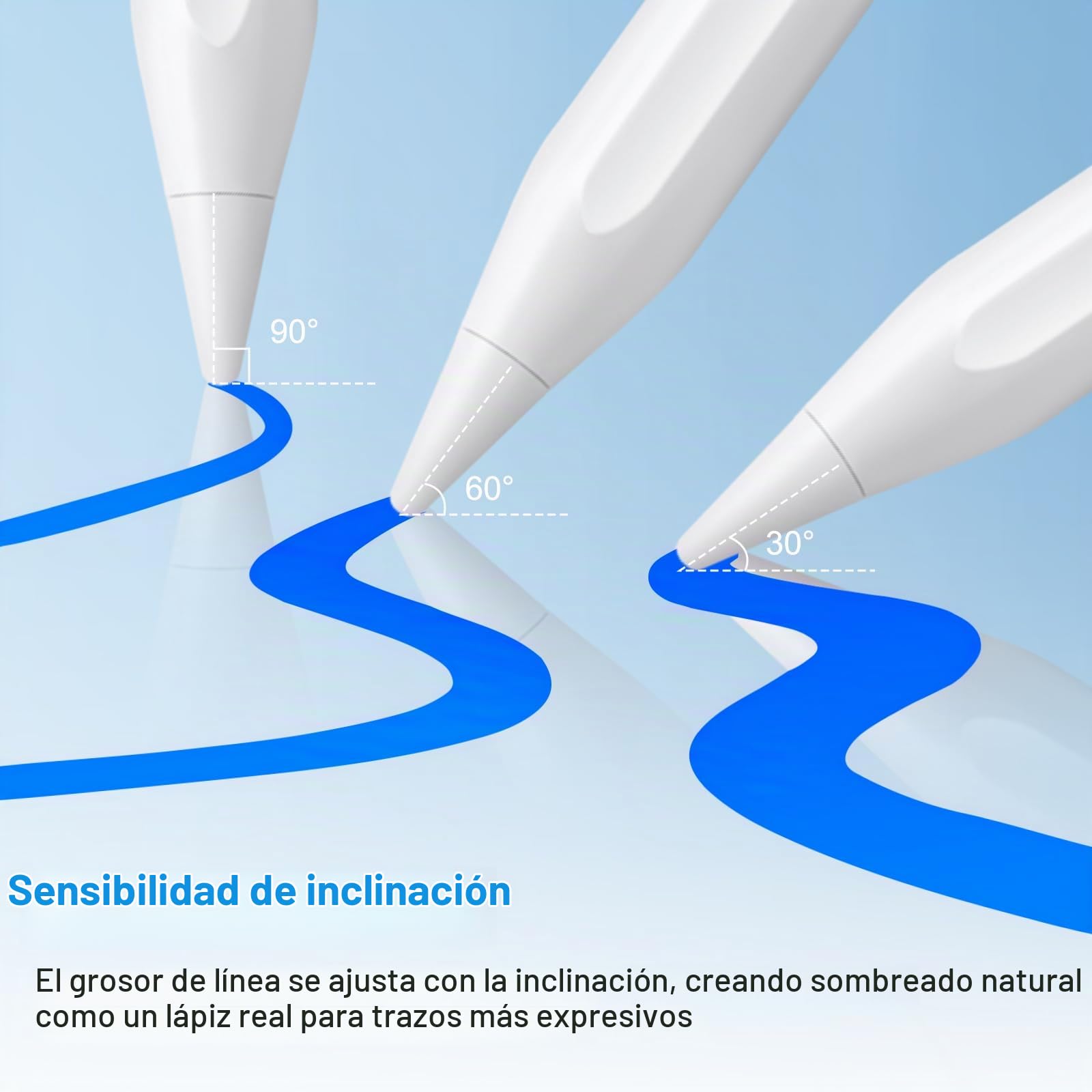 Lápiz capacitivo para iPad Apple: carga rápida para iPad Pencil Apple Pen con sensibilidad de inclinación de rechazo de palma - Bolígrafo para iPad 10/9/8/7/6, iPad Pro de 12.9 pulgadas/11 pulgadas/13