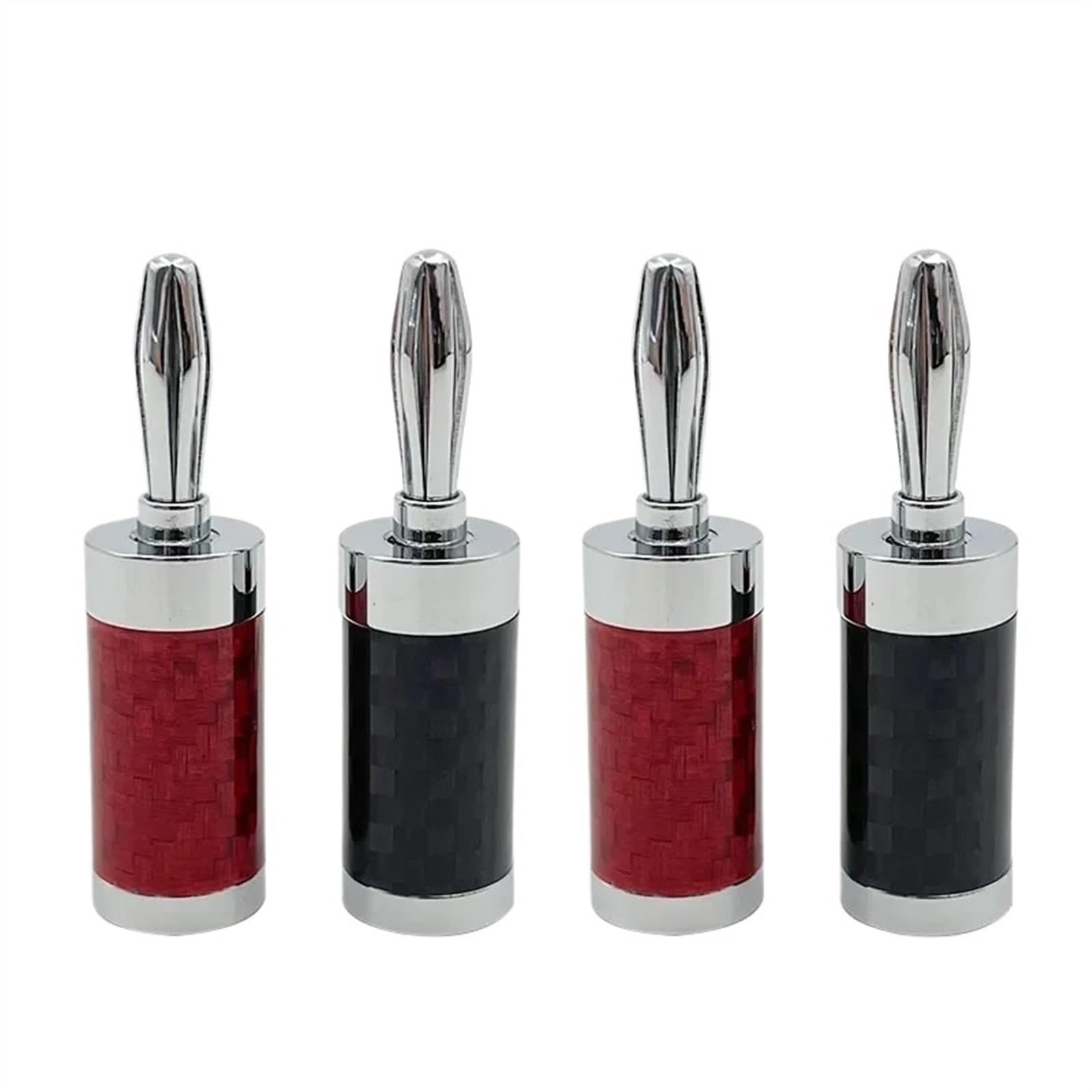 8 sztuk Rodowany kabel głośnikowy z włókna węglowego 4 mm wtyk bananowy męski wtyk audio złącze audio jack jack jack (kolor: 8 czarny)