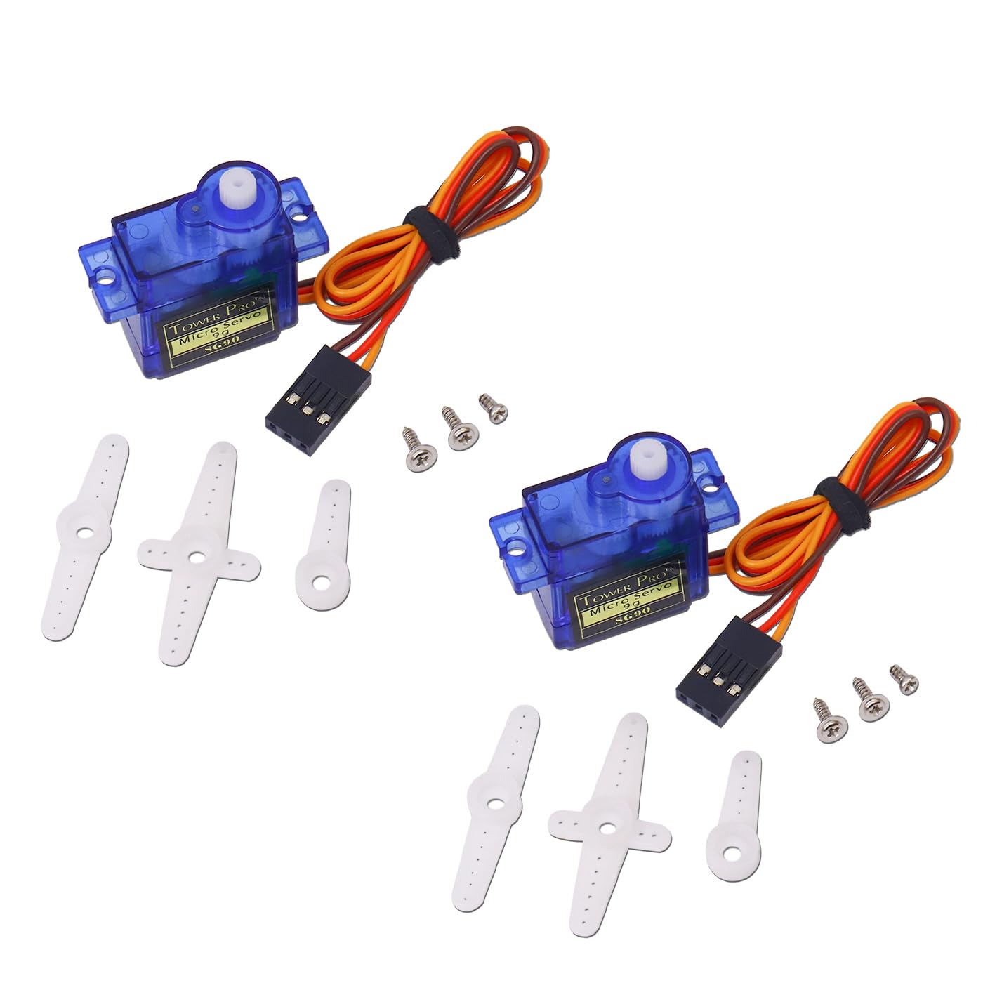 Electronic Spices SG90 Micro Digital Servo Motor 9G for RC Helicopter Airplane Boat Robot Controls (Pack of 2)