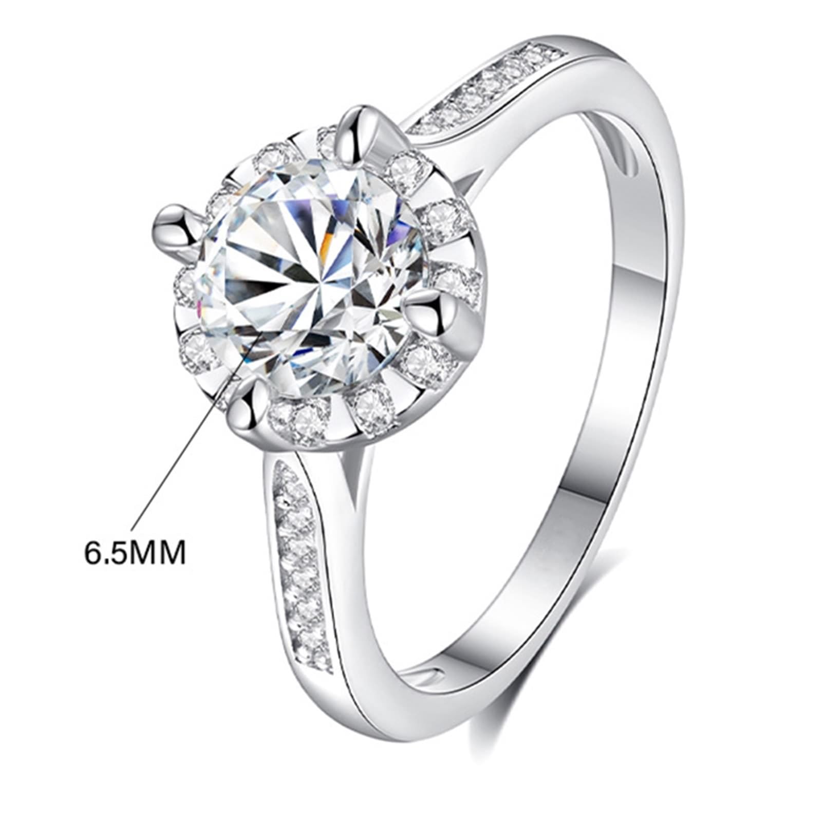 KnSam Złoto 750 18-karatowe obrączki ślubne prawdziwa biżuteria, klasyczne pierścionki dla par z moissanitem, obrączki ślubne 950 Platinum, rozm. 47-65