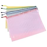 5 Pcs A3 PVC File Storage Bags File Folder Pouch Document Organizer Bag File Holder Wallet with Zipper for School Office