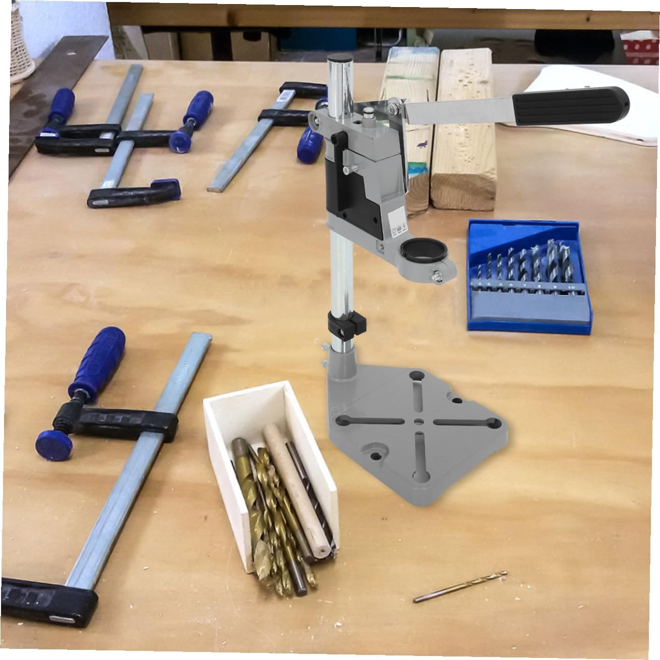 Drill Stand for Hand Drill Workstation Stable Support for Efficient Work Settings Compatible Tools