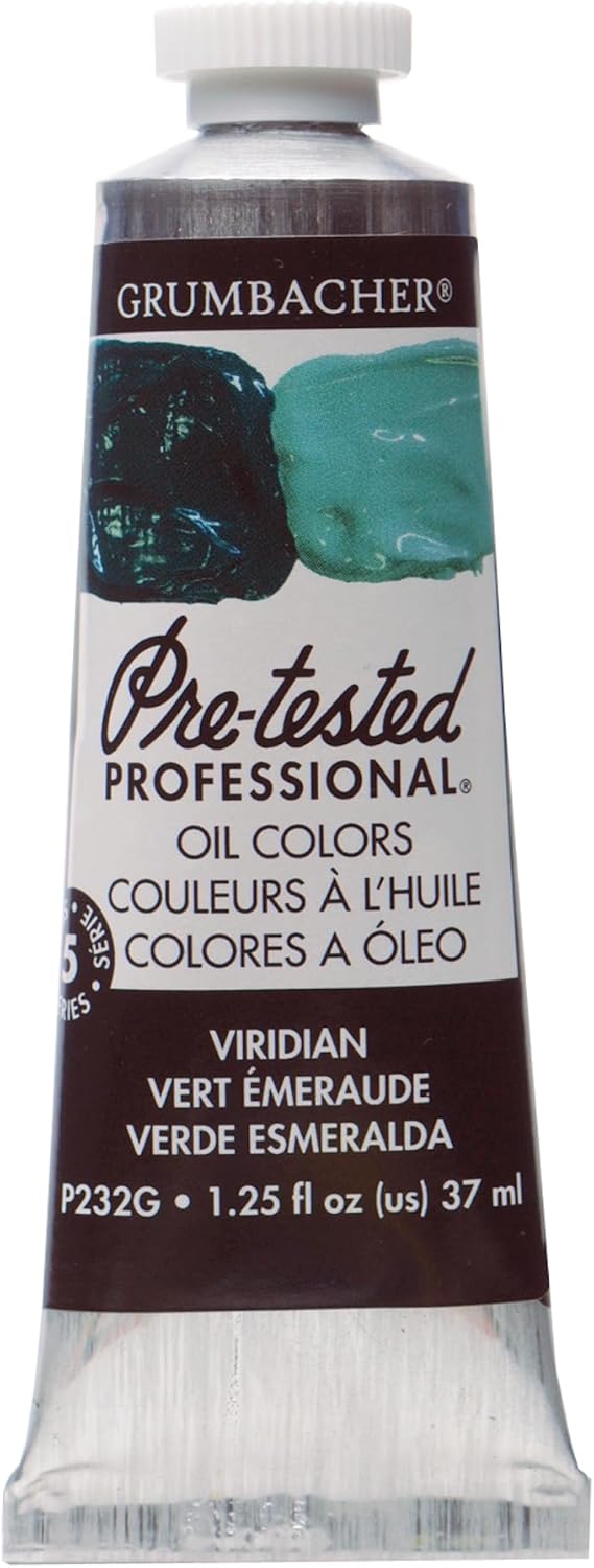 Grumbacher Pre-Tested Oil Paint, 37ml/1.25 Ounce, Viridian (P232G)
