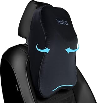 Orthopedic Car Neck Rest Pillow Superior Neck Support Cushion Headrest Cushion -Car Neck Pillow for Neck Pain Relief in Office, Driving | 17 x 12 x 5 Inch | Black Velvet Cover | Pack of 2