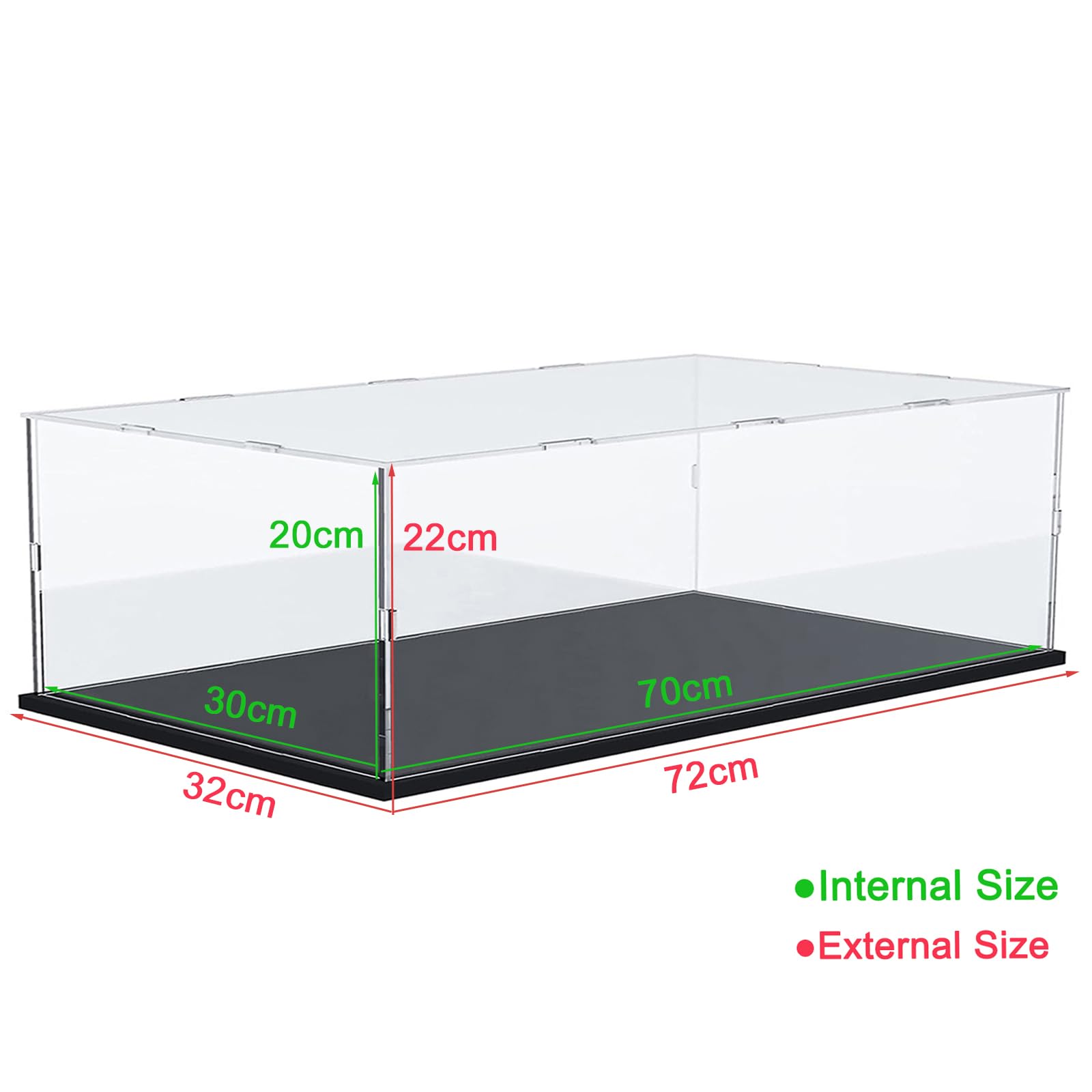 Acrylic Display Case for 10292 Friends Apartments for Lego 42171 1/8 Car Glass Display Case Acrylic Box Transparent Large with Wood-Plastic Base and Light - Image 2