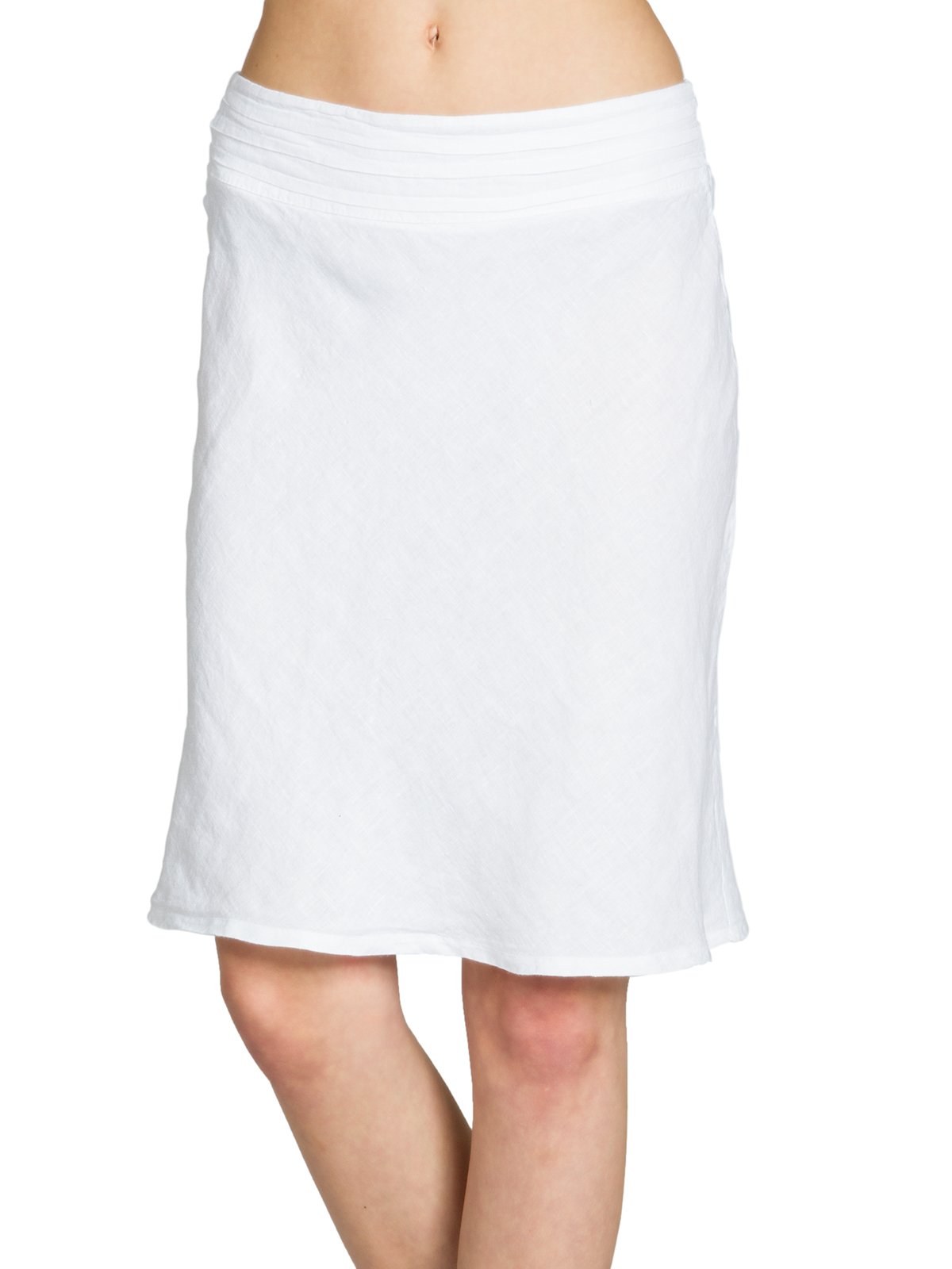 Caspar RO021 eleganter Damen Leinenrock, Farbe:Weiss, Größe:36