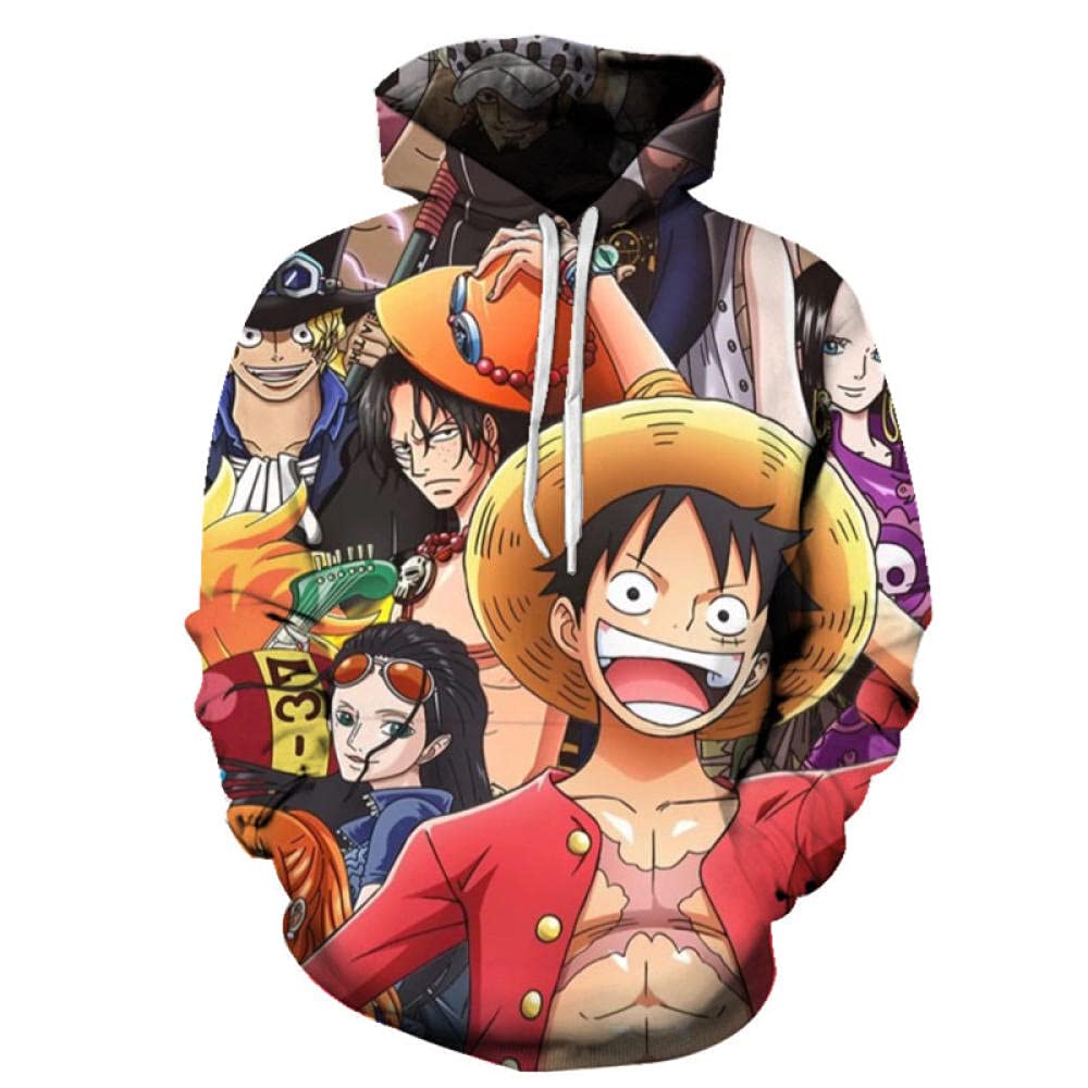 One Piece Monkey D Luffy Creative 3D Anime Printed Hoodies for Men